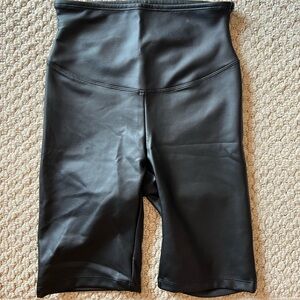 Yummie Faux Leather Bike Shorts, Size S